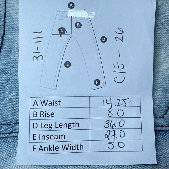 CURRENT ELLIOT THE STILETTO CITY BLEACH DESTROY LIGHT DEMIN SKINNY JEAN SMALL 26 - Picture 9 of 9